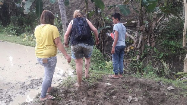 Wandelen en uitglijden